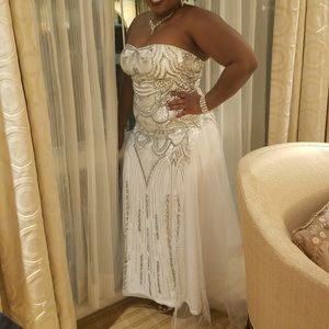White and silver gown. Worn once to a gala.